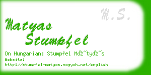 matyas stumpfel business card